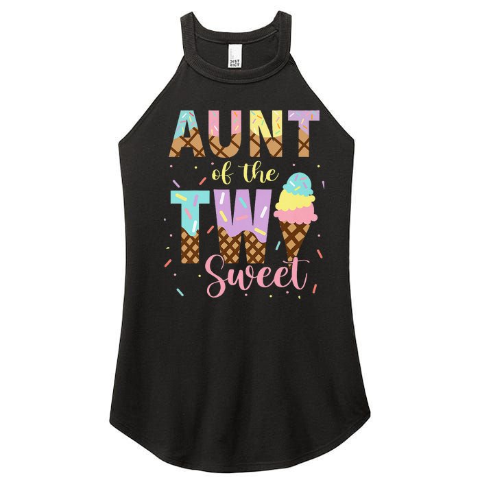 Aunt Of The Two Sweet Birthday Ice Cream Two Year old Women's Perfect Tri Rocker Tank