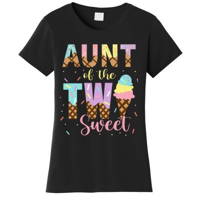 Aunt Of The Two Sweet Birthday Ice Cream Two Year old Women's T-Shirt