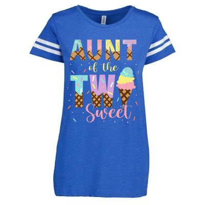 Aunt Of The Two Sweet Birthday Ice Cream Two Year old Enza Ladies Jersey Football T-Shirt