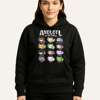 Axolotls Of The World Kawaii Types Of Axolotl Fish Amphibian Hoodie