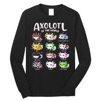 Axolotls Of The World Kawaii Types Of Axolotl Fish Amphibian Long Sleeve Shirt