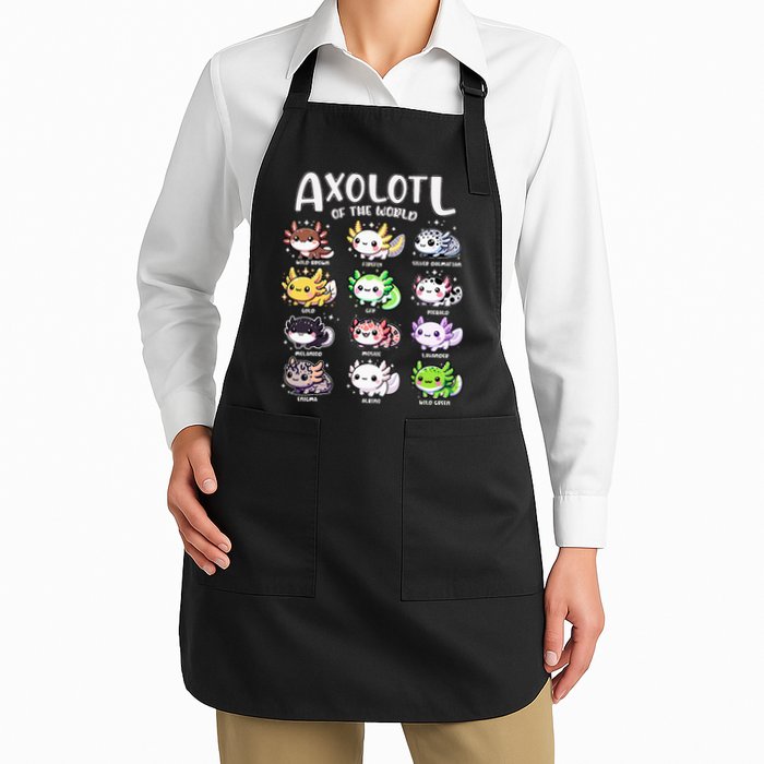 Axolotls Of The World Kawaii Types Of Axolotl Fish Amphibian Apron