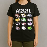 Axolotls Of The World Kawaii Types Of Axolotl Fish Amphibian T-Shirt