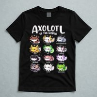 Axolotls Of The World Kawaii Types Of Axolotl Fish Amphibian T-Shirt