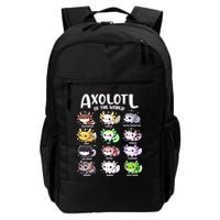 Axolotls Of The World Kawaii Types Of Axolotl Fish Amphibian Backpack