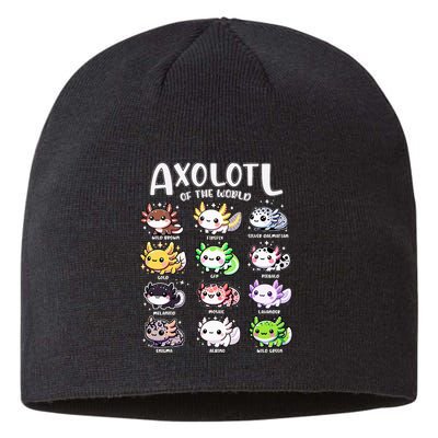 Axolotls Of The World Kawaii Types Of Axolotl Fish Amphibian Sustainable Beanie