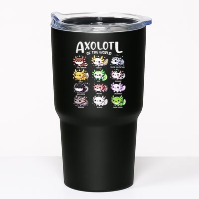 Axolotls Of The World Kawaii Types Of Axolotl Fish Amphibian Tumbler