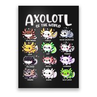 Axolotls Of The World Kawaii Types Of Axolotl Fish Amphibian Poster