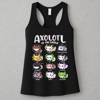 Axolotls Of The World Kawaii Types Of Axolotl Fish Amphibian Womens Tank Top
