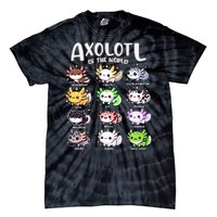 Axolotls Of The World Kawaii Types Of Axolotl Fish Amphibian Tie-Dye T-Shirt