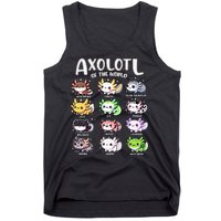 Axolotls Of The World Kawaii Types Of Axolotl Fish Amphibian Tank Top