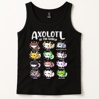 Axolotls Of The World Kawaii Types Of Axolotl Fish Amphibian Tank Top