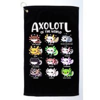 Axolotls Of The World Kawaii Types Of Axolotl Fish Amphibian Golf Towel