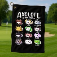 Axolotls Of The World Kawaii Types Of Axolotl Fish Amphibian Golf Towel