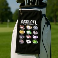 Axolotls Of The World Kawaii Types Of Axolotl Fish Amphibian Golf Towel