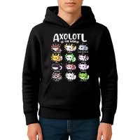 Axolotls Of The World Kawaii Types Of Axolotl Fish Amphibian Kids Hoodie