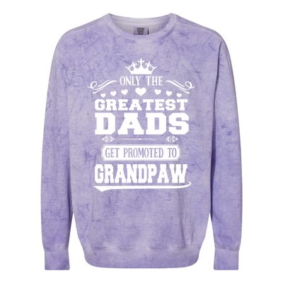 Awesome Only The Greatest Dads Get Promoted To Grandpaw Gift Colorblast Crewneck Sweatshirt