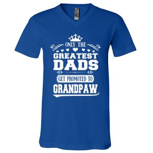 Awesome Only The Greatest Dads Get Promoted To Grandpaw Gift V-Neck T-Shirt