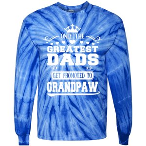 Awesome Only The Greatest Dads Get Promoted To Grandpaw Gift Tie-Dye Long Sleeve Shirt