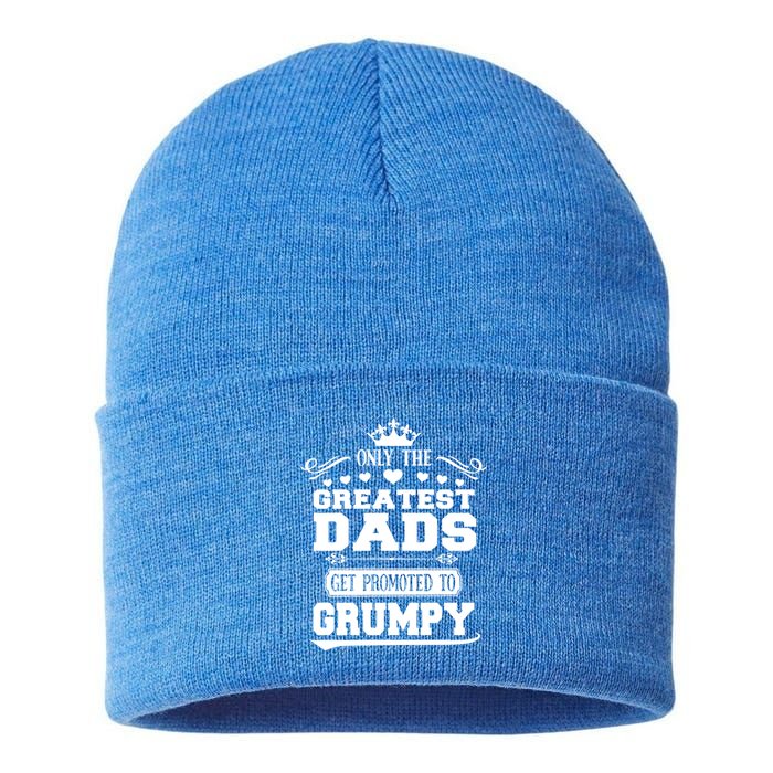 Awesome Only The Greatest Dads Get Promoted To Grumpy Great Gift Sustainable Knit Beanie