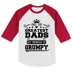 Awesome Only The Greatest Dads Get Promoted To Grumpy Great Gift Kids Colorblock Raglan Jersey