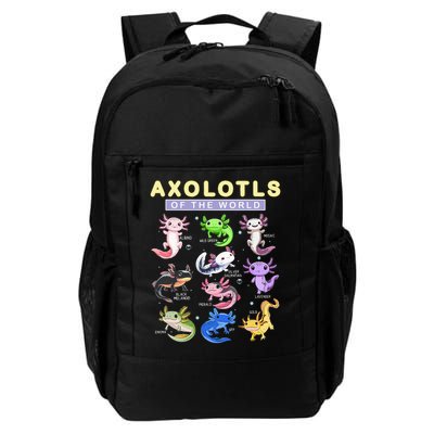 Axolotls Of The World Cute Kawaii Axolotl Daily Commute Backpack