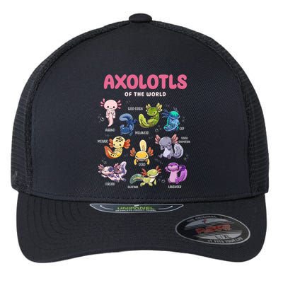 Axolotls Of The World Animals Kawaii Flexfit Unipanel Trucker Cap