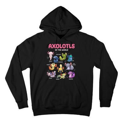 Axolotls Of The World Animals Kawaii Tall Hoodie