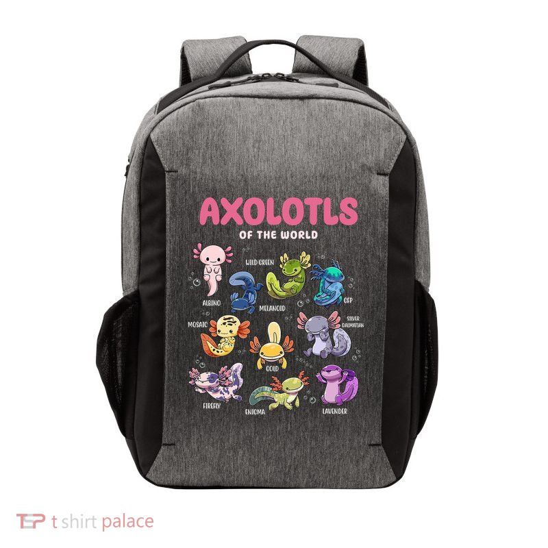 Axolotls Of The World Animals Kawaii Vector Backpack