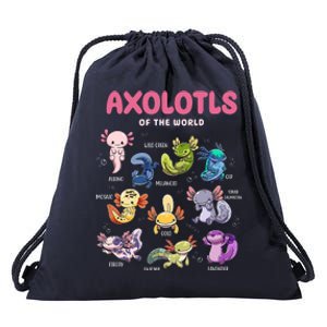 Axolotls Of The World Animals Kawaii Drawstring Bag