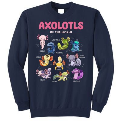 Axolotls Of The World Animals Kawaii Tall Sweatshirt