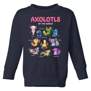 Axolotls Of The World Animals Kawaii Toddler Sweatshirt