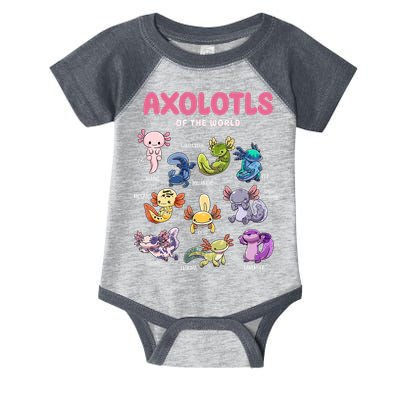 Axolotls Of The World Animals Kawaii Infant Baby Jersey Bodysuit