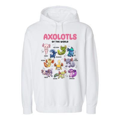 Axolotls Of The World Animals Kawaii Garment-Dyed Fleece Hoodie