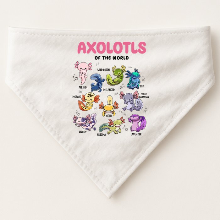 Axolotls Of The World Animals Kawaii USA-Made Doggie Bandana