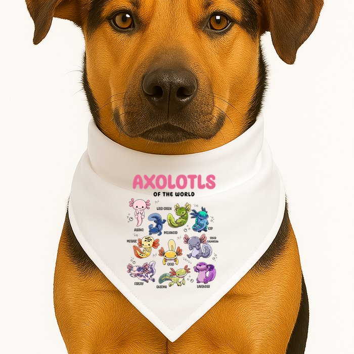Axolotls Of The World Animals Kawaii USA-Made Doggie Bandana