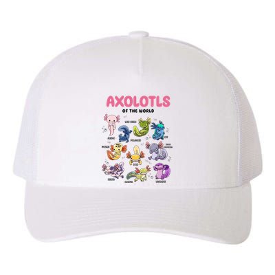 Axolotls Of The World Animals Kawaii Yupoong Adult 5-Panel Trucker Hat