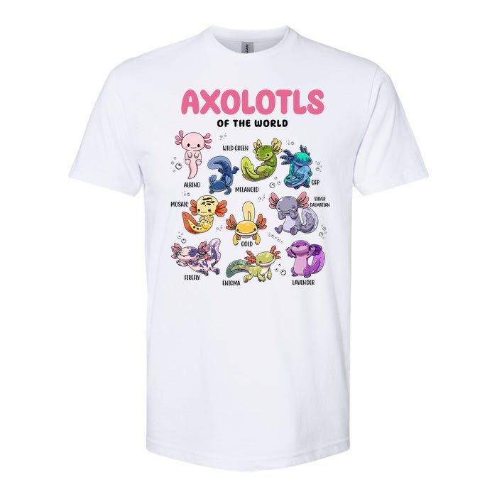 Axolotls Of The World Animals Kawaii Softstyle CVC T-Shirt