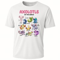 Axolotls Of The World Animals Kawaii Cooling Performance Crew T-Shirt