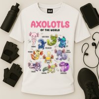 Axolotls Of The World Animals Kawaii Cooling Performance Crew T-Shirt