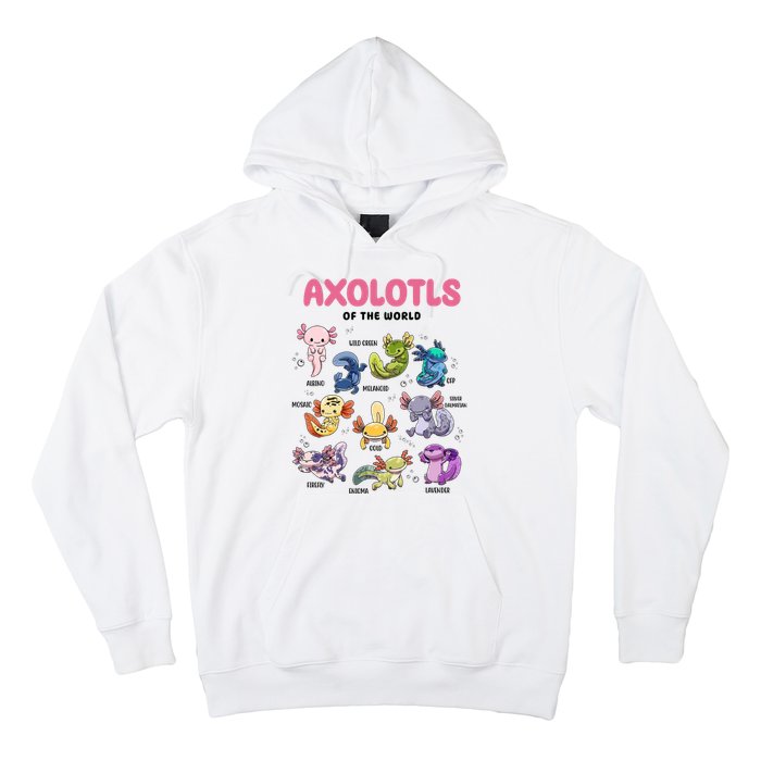 Axolotls Of The World Animals Kawaii Hoodie