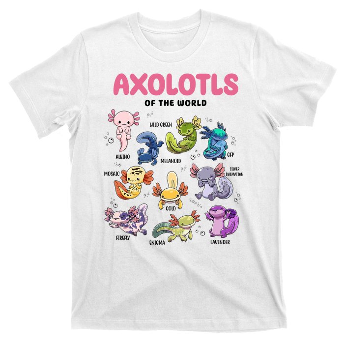 Axolotls Of The World Animals Kawaii T-Shirt