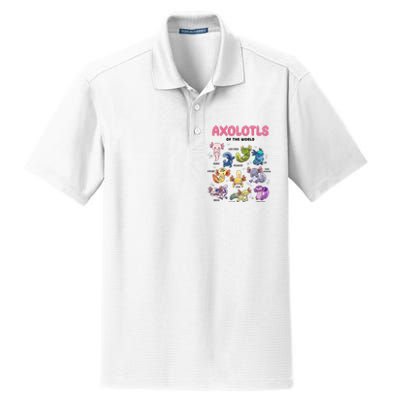 Axolotls Of The World Animals Kawaii Dry Zone Grid Polo