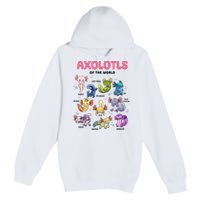 Axolotls Of The World Animals Kawaii Premium Pullover Hoodie