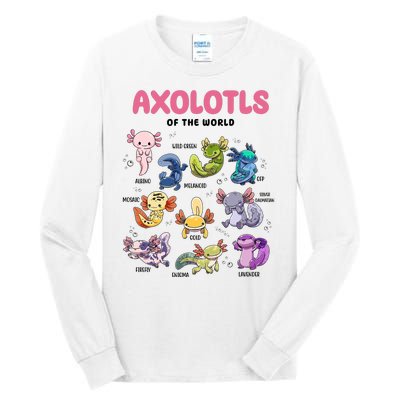 Axolotls Of The World Animals Kawaii Tall Long Sleeve T-Shirt