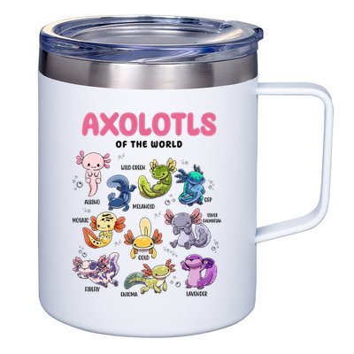 Axolotls Of The World Animals Kawaii 12oz Stainless Steel Coffee Mug