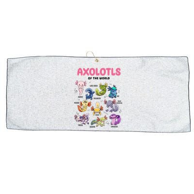 Axolotls Of The World Animals Kawaii Large Microfiber Waffle Golf Towel