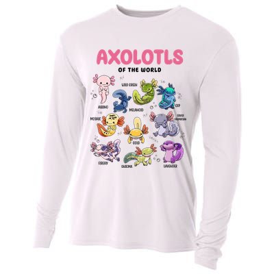 Axolotls Of The World Animals Kawaii Cooling Performance Long Sleeve Crew