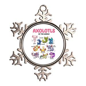 Axolotls Of The World Animals Kawaii Metallic Star Ornament