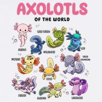 Axolotls Of The World Animals Kawaii Poster